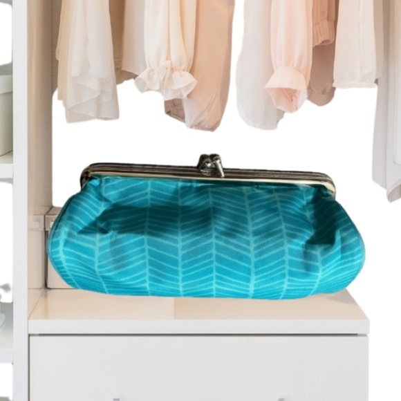 Stylish Blue Clutch Bag by Initials Inc. - Picture 1 of 8